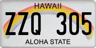 HI license plate ZZQ305