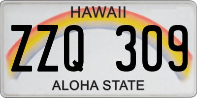 HI license plate ZZQ309