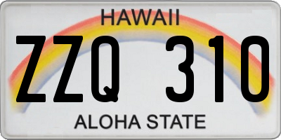 HI license plate ZZQ310