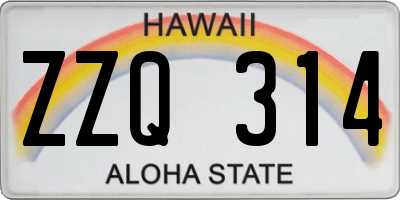 HI license plate ZZQ314