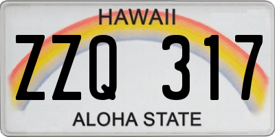 HI license plate ZZQ317