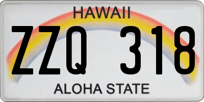 HI license plate ZZQ318