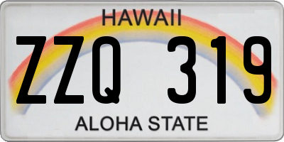 HI license plate ZZQ319