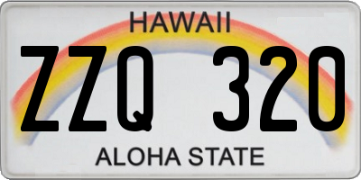 HI license plate ZZQ320