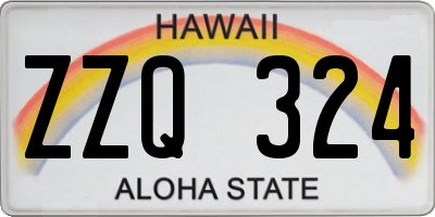 HI license plate ZZQ324