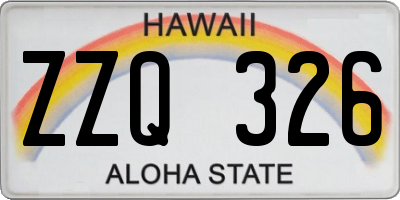 HI license plate ZZQ326