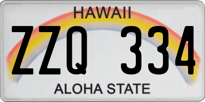 HI license plate ZZQ334