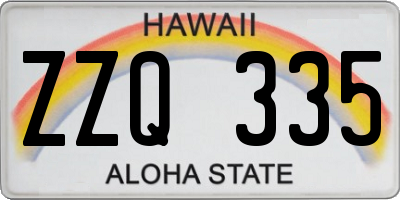 HI license plate ZZQ335