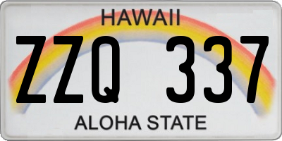 HI license plate ZZQ337