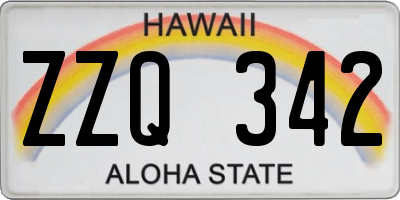 HI license plate ZZQ342