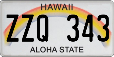 HI license plate ZZQ343