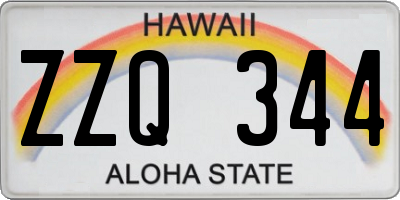 HI license plate ZZQ344