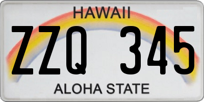 HI license plate ZZQ345