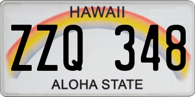 HI license plate ZZQ348