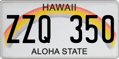 HI license plate ZZQ350