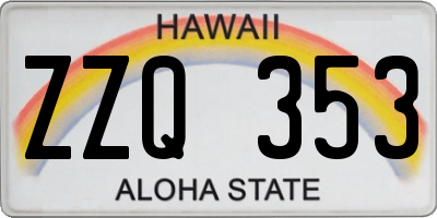 HI license plate ZZQ353