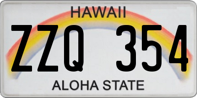 HI license plate ZZQ354