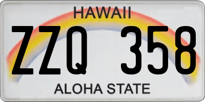 HI license plate ZZQ358