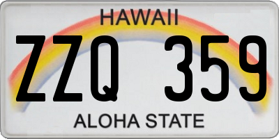 HI license plate ZZQ359