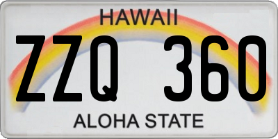 HI license plate ZZQ360