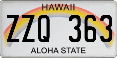 HI license plate ZZQ363