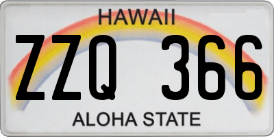 HI license plate ZZQ366