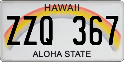 HI license plate ZZQ367