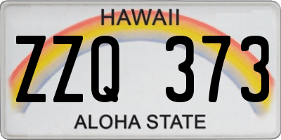 HI license plate ZZQ373