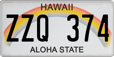 HI license plate ZZQ374