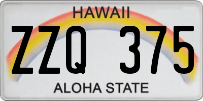 HI license plate ZZQ375