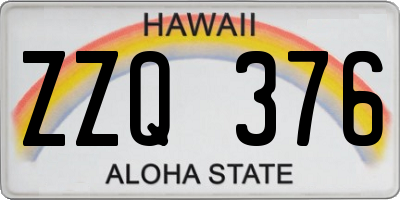 HI license plate ZZQ376