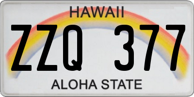 HI license plate ZZQ377