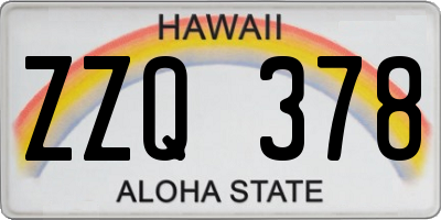 HI license plate ZZQ378