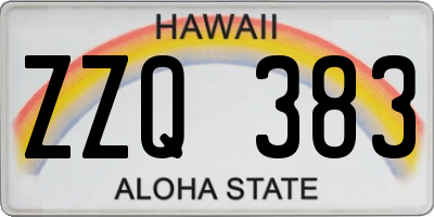 HI license plate ZZQ383