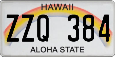 HI license plate ZZQ384