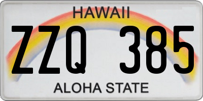 HI license plate ZZQ385