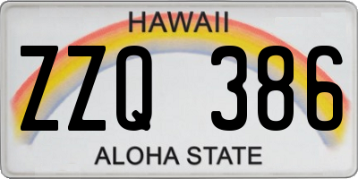 HI license plate ZZQ386