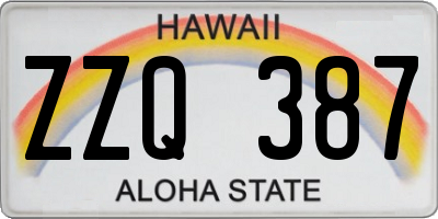 HI license plate ZZQ387