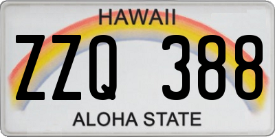 HI license plate ZZQ388