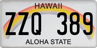 HI license plate ZZQ389