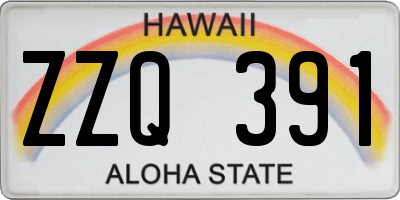 HI license plate ZZQ391