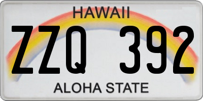 HI license plate ZZQ392