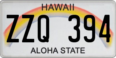 HI license plate ZZQ394