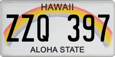 HI license plate ZZQ397