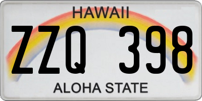 HI license plate ZZQ398