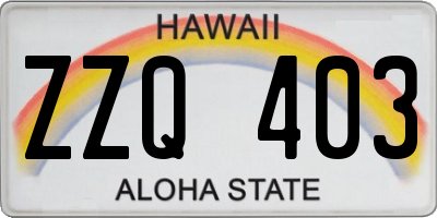 HI license plate ZZQ403