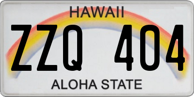 HI license plate ZZQ404