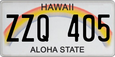 HI license plate ZZQ405