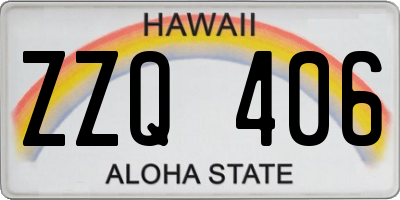 HI license plate ZZQ406