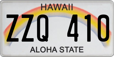 HI license plate ZZQ410